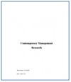 Contemporary Management Research